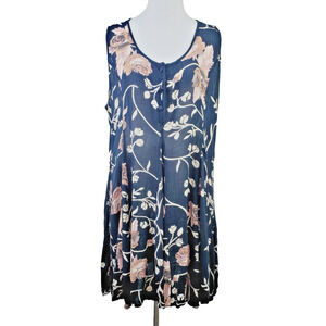 Vintage 90s STARINA Dress Women's Medium Floral Black Prairie 1990s Mini Loose
